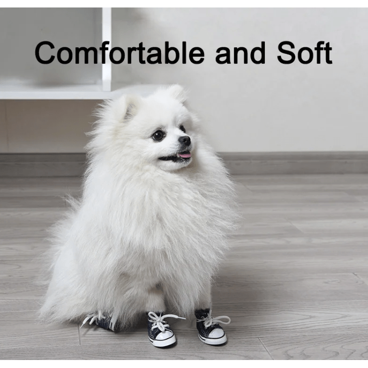 Denim Canvas Breathable Fabric Outdoor Dog Shoes for Summer