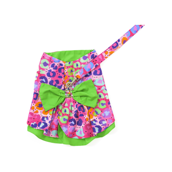 Rainbow Leopard Dog Harness Dress