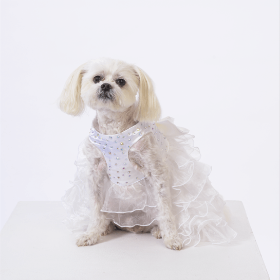 Dog Wedding Dress - Small Dog Harness - Dog Dress