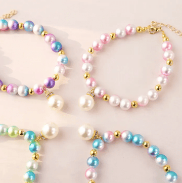 Coloured Pearl Dog Necklace