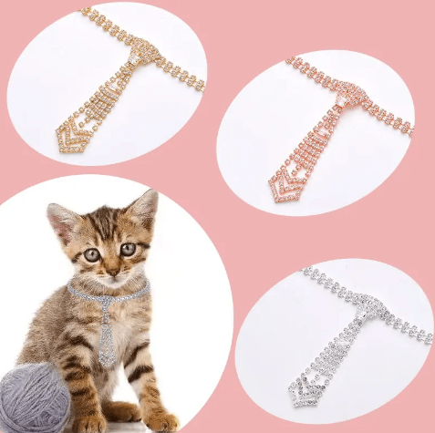 Rhinestone Tie Dog Necklaces