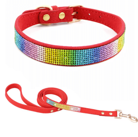 Leather and Rhinestone Luxury Dog Leash