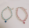 Snoweys Crystal and Pearl Pet Collar Necklace for Dogs and Cats