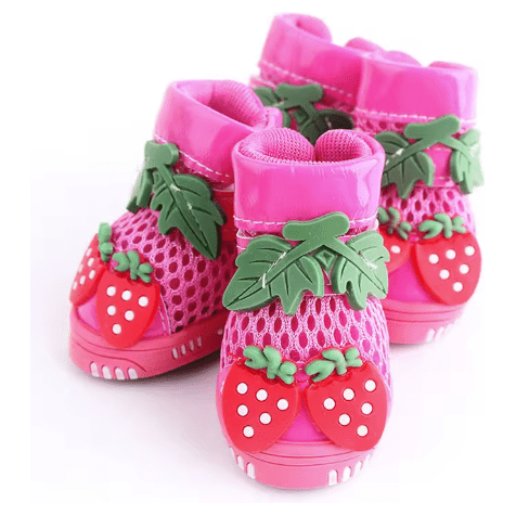 Snoweys Dog Pet Shoes Pink / Size 1 Strawberry Mesh Dog Shoes for Summer