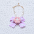 Snoweys Medium / Pink Flower and Pearl Dog Necklace