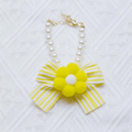 Snoweys Medium / Yellow Flower and Pearl Dog Necklace