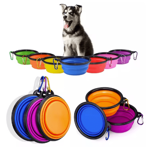 Snoweys Pink Portable Collapsible Dog Bowl