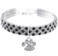 Snoweys Small / Black Rhinestone Diamante Necklace for Dogs