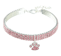 Snoweys Small / Pink Rhinestone Diamante Necklace for Dogs